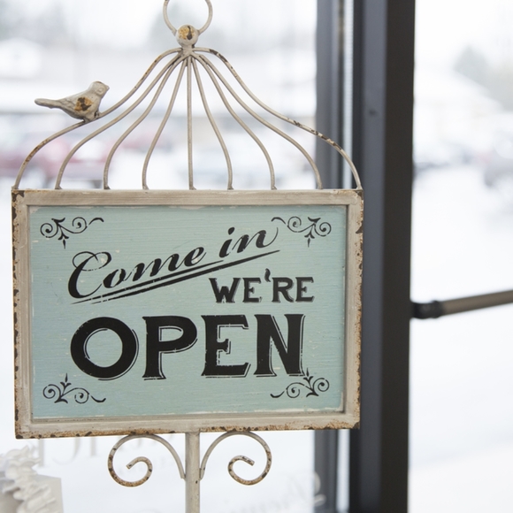 Vintage Style Open Close Pedestal Sign Bird Cage Top with Small Bird - Picture 3 of 8